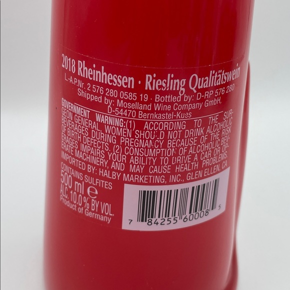 Red “Happy Cat” Rheinhessen Riesling Germany Empty Wine Bottle 2018 - Picture 4 of 8